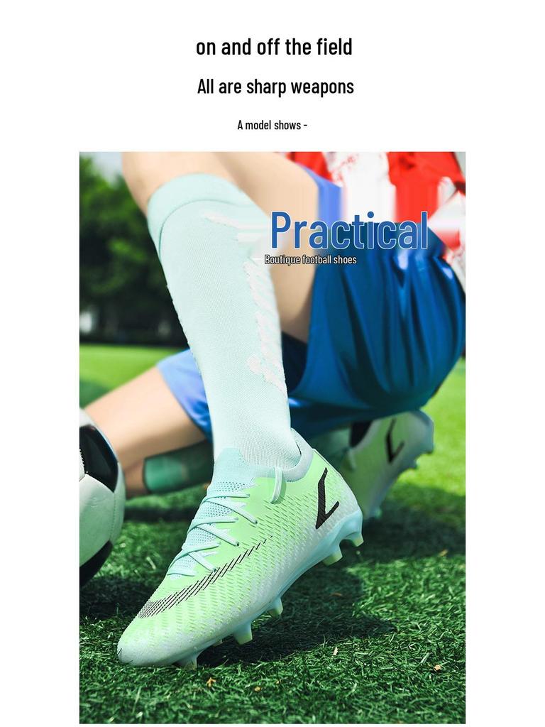 Unisex AG Long-Spike Non-Slip Soccer Shoes for Artificial Turf