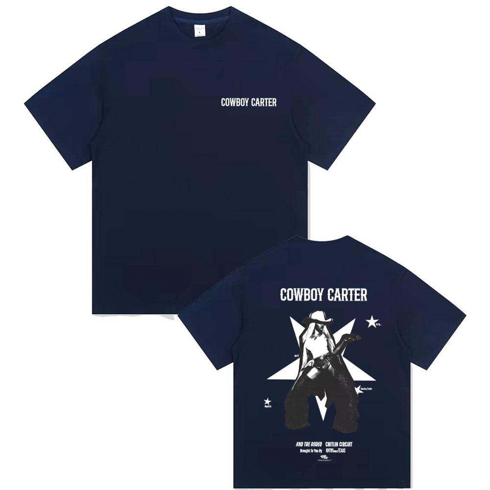 2025 Sommer Beyonce Cowboy Carter Graphik Unisex Freizeit Ästhetik Kurzarm Herren Damen 100 Reine Baumwolle Bedrucktes T-Shirt