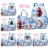 4Pcs/set Anime Demon Slayer Printed Backpack Handbag Pencil Case with 750Ml Water Bottler for Teenager Boy Girl Large Capacity Waterproof Schoolbag