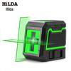 Compact 2-Line Laser Level with Automatic Green Light Projection for Precision Surveying