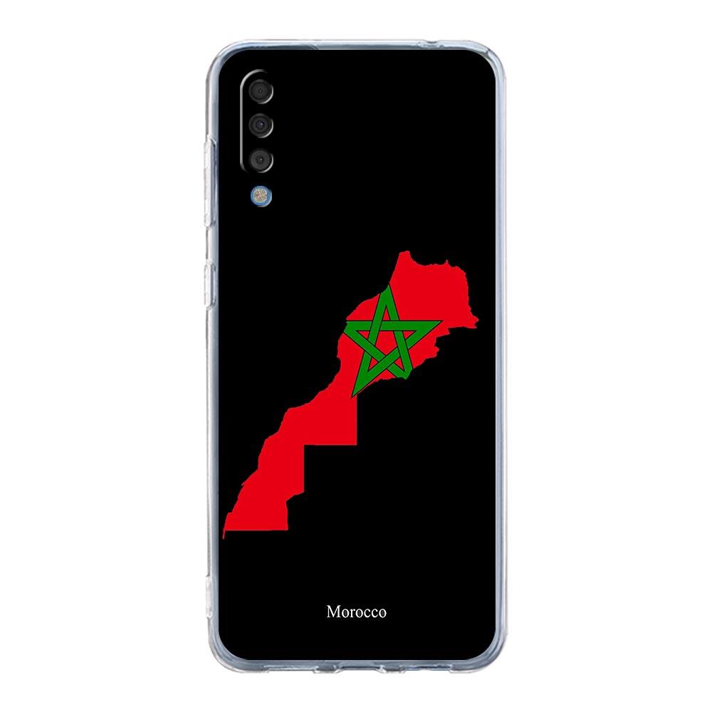 Morocco Flag Fotballtelefonveske til Samsung Galaxy A52 A50 A70 A10 A30 A40 A20S A20E A02S A12 A22 A72 A32 5G A04s Klart deksel