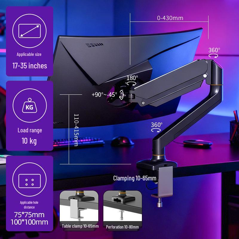 360° Rotating Adjustable Computer Monitor Stand with Mechanical Arm