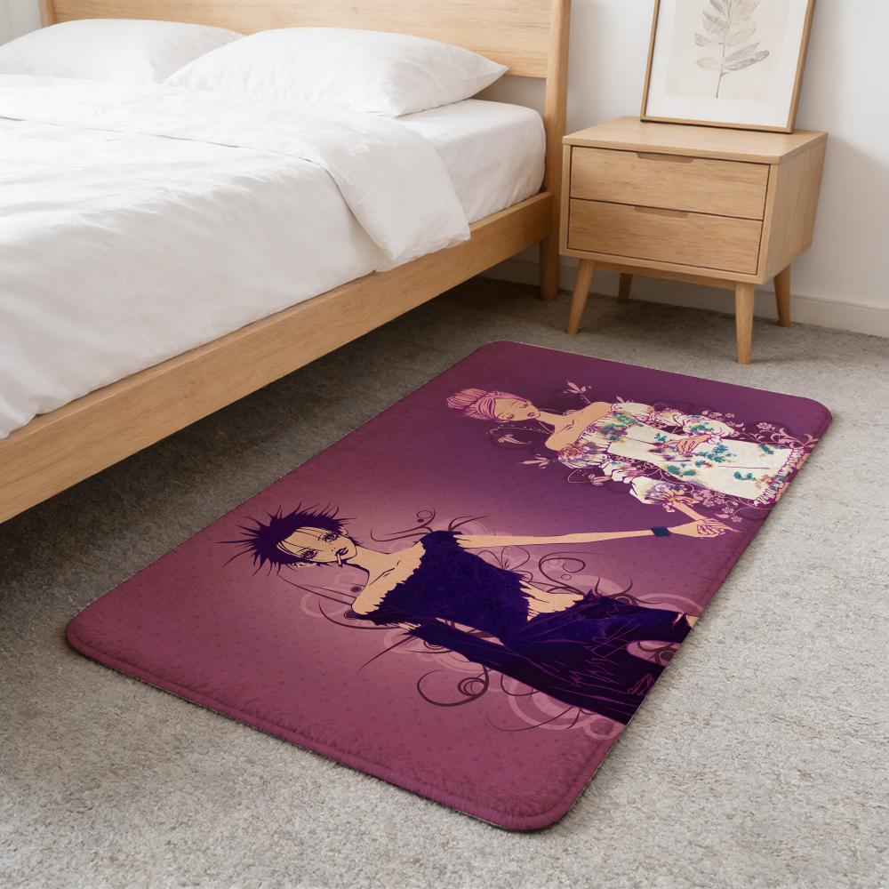 Anime Vintage N-Nana Floor Mat Flannel Door Mat Non-Slip Absorbent Washable Indoor Home Rug