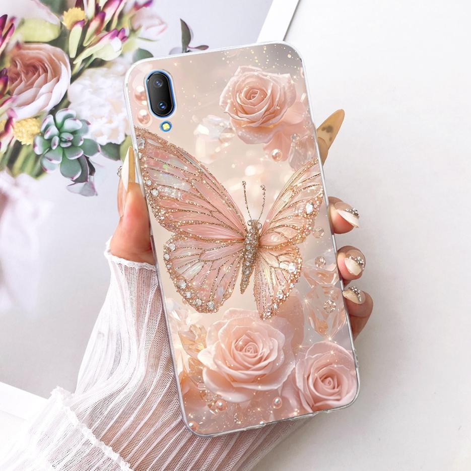 For Vivo V11 \ Vivo V11i Case 1806 1804 1814 New Flowers Butterfly Painted Cover Soft Silicone Case For Vivo V11 Pro V11i Fundas
