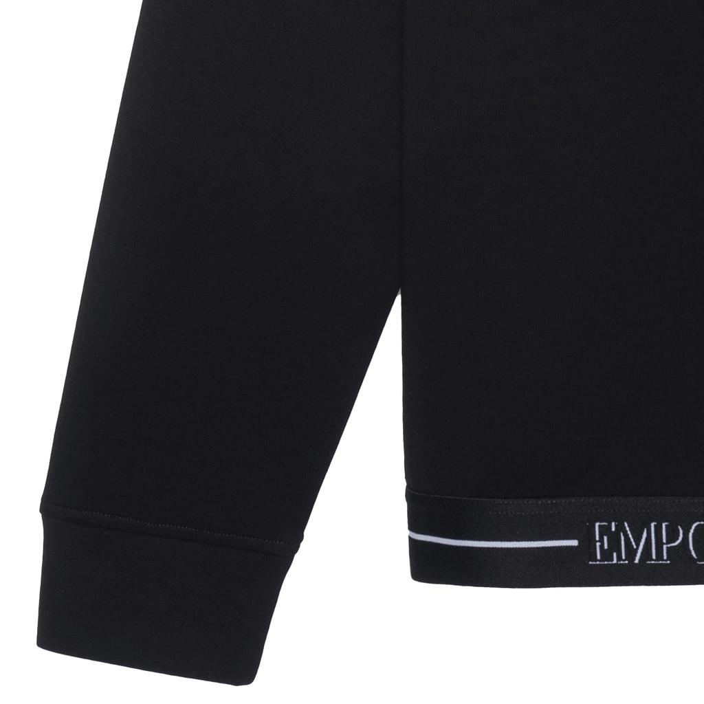 Emporio Armani Fw22 Solid Color Pullover Sweatshirt Men Sweatshirt Black 6L1MM41-JHSZ1-0999