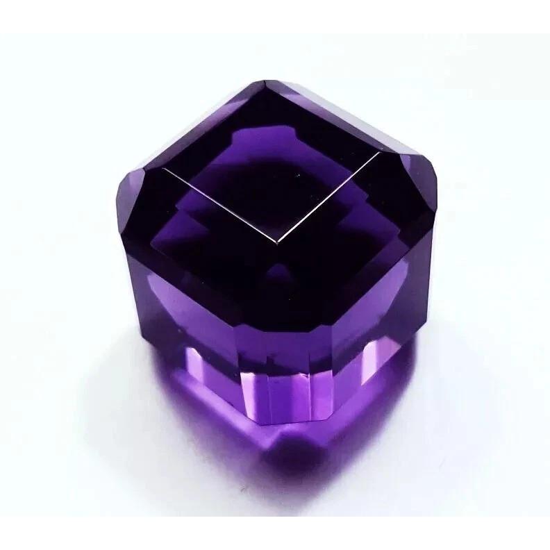 96-98 Ct Natural Violet Topaz A++ Cube Cut Stunning Certified Loose Gemstone
