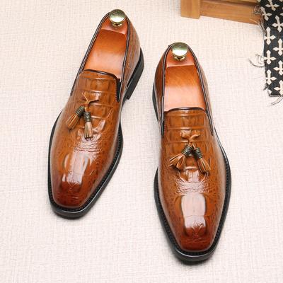 Módní Nové Luxusní Designové Pánské Mokasíny s Třásněmi a Vzor Krokodýlí Kůže Pánské Svatba Volný Čas Kožené Boty Zapatos Hombre Homecoming