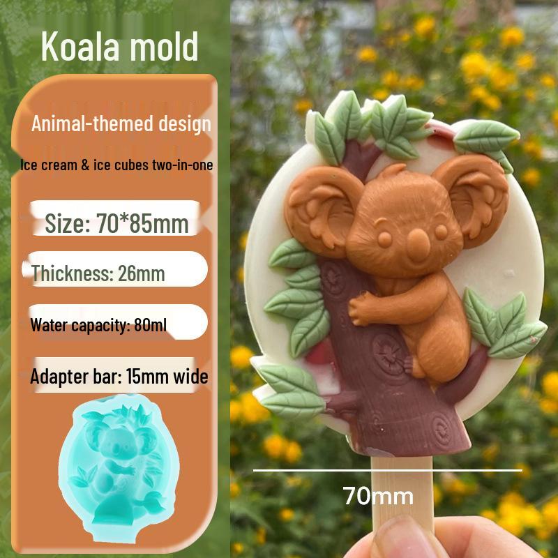 Koala Cartoon Silicone Ice Cream Mold - Food Grade Creative Australian Zoo Design