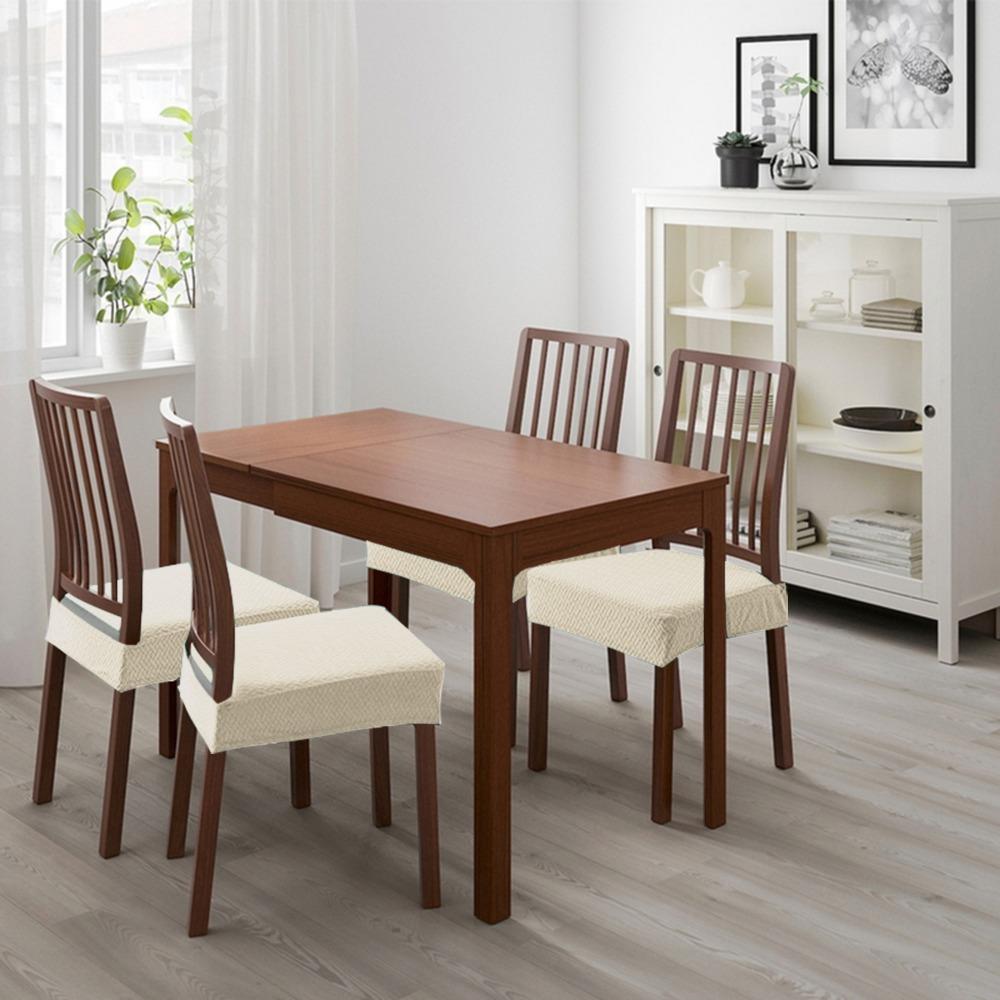 Stretchable Jacquard Chair Cover Pure Color Elastic Seat Covers for Hotel Home Dining Chairs