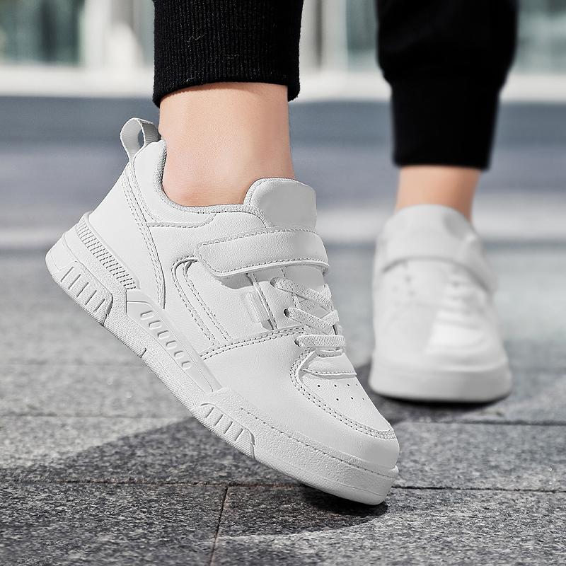 Children's Fashion Trend Velcro Thick Soled Casual Board Shoes Outdoor Casual Sports Shoes White Shoes