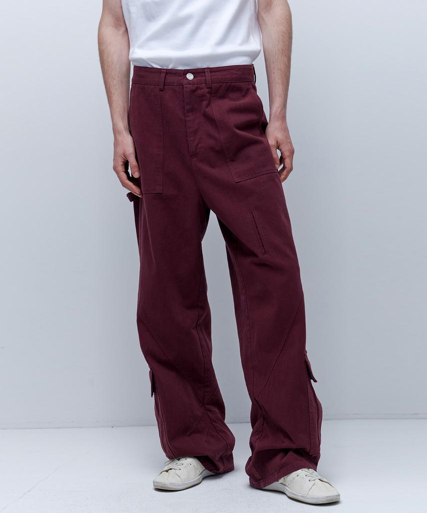 Aenitaimlolig Lavender Work Pants - Burgundy