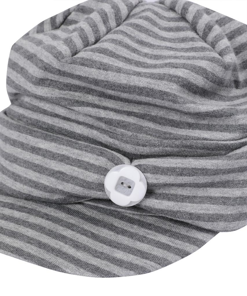 BAUF Button Newsboy Cap [Stripe Grey]