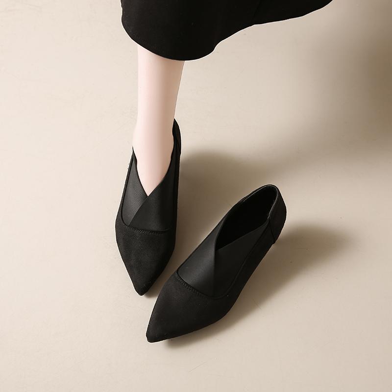 Fashion Suede Pointed Toe Women Shoes Mid Heels Fashion Shoes Woman 2025 Trend Autumn Brand Designer Dress Elegant Sexy Female Zapatos