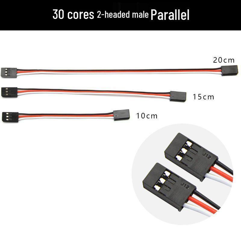 60 Core Anti-Flight Control Male Servo Extension Cable, Futaba Standard JR Twisted Pair