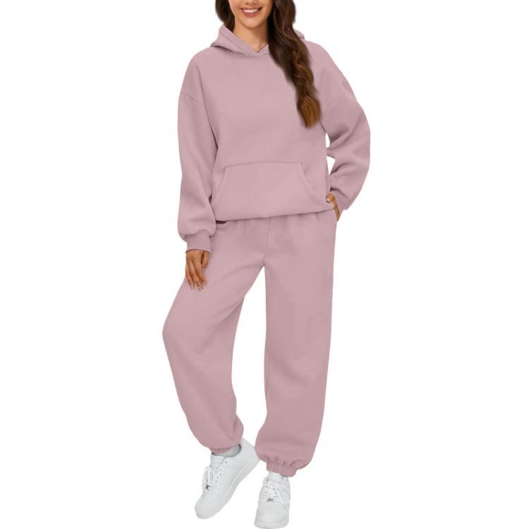 Übergroßes Sweatshirt und Jogginghosen-Set 2-teilige Damen-Outfits Hoodie Herbstmode Trainingsanzug mit Taschen