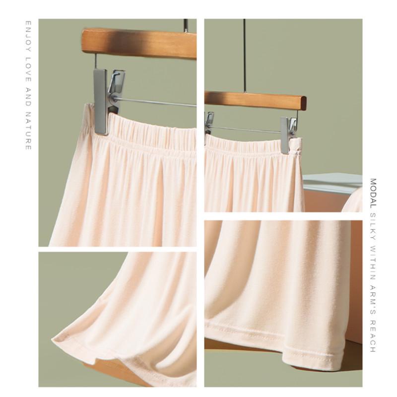 White Modal Anti-Exposure Mid-Length Petticoat Skirt