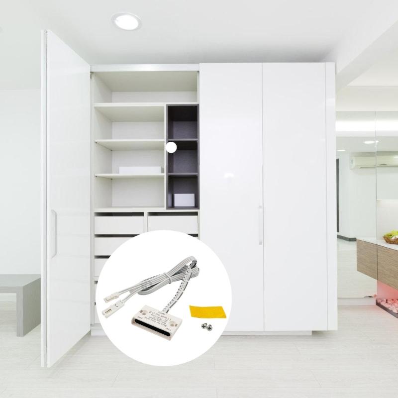 2Pcs Auto ON/OFF Door Open Sensors Switches Automatic Lighting Control Switches Cabinet Door Open/Close Sensors Switches