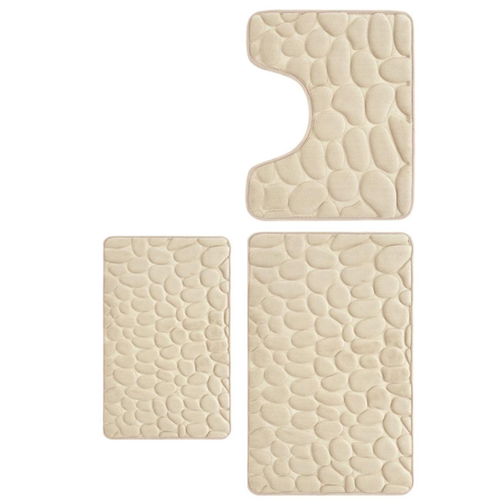 Bath Mat Cobblestone Embossed Soft Memory Foam Pad Floor Rug Non Slip Water Absorbent Door Mat Chair Mat Machine