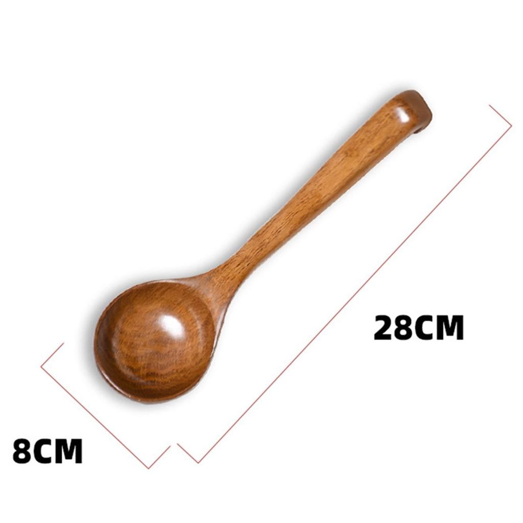 Large Wood Soup Ladle Long Handle for Serving Hot Pot Ramen Porridge Kitchen Cooking Spoon Wooden Ladle