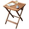 Outdoor Folding Table - Portable Wooden Picnic Table for Home/Camping, Square Balcony Table, Lightweight Dining Table