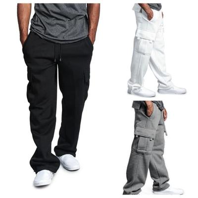 Mens Sweatpants Straight Fit Joggers for Sports and Streetwear Loose Oversized Drawstring Long Pants Men Multi-pocket Pants