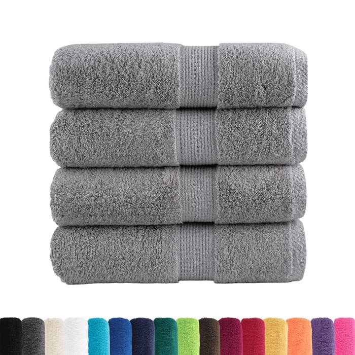VidaXL Serviettes de toilette premium SOLUND 4 pièces Gris 30 x 30 cm 600 g/m² 137300