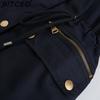BITCED Fall/Winter Puffer Jacket for Women with Fleece Lining, Fur Collar, Hooded Warm Coat, Loose-Fit Cotton Jacket