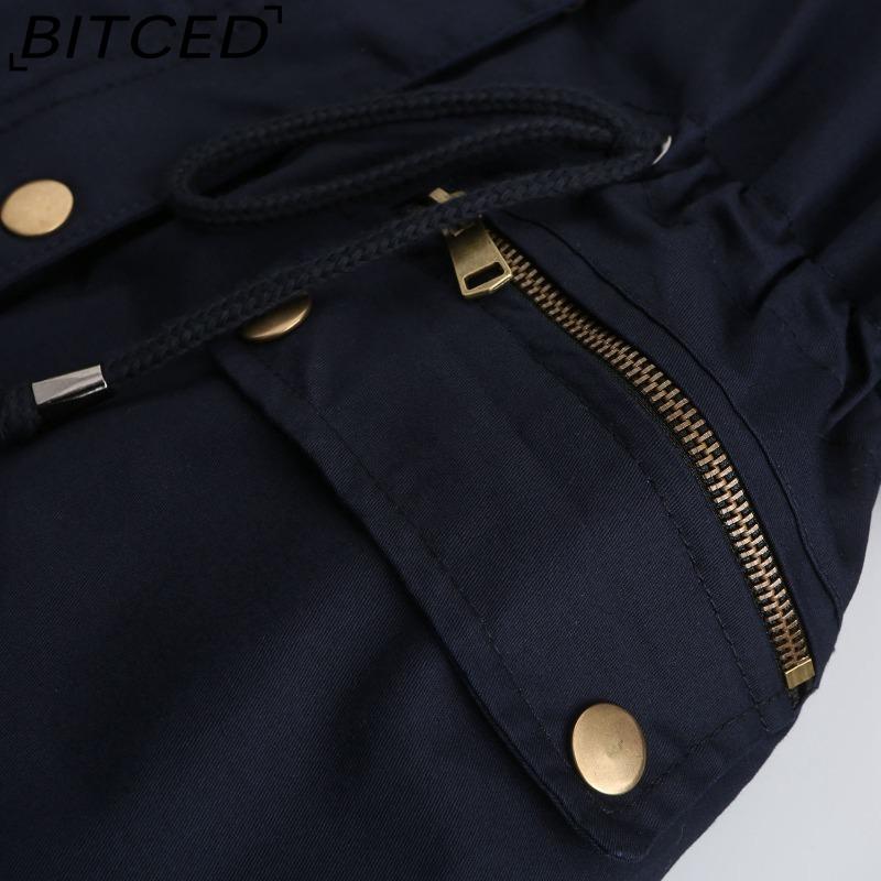 BITCED Fall/Winter Puffer Jacket for Women with Fleece Lining, Fur Collar, Hooded Warm Coat, Loose-Fit Cotton Jacket