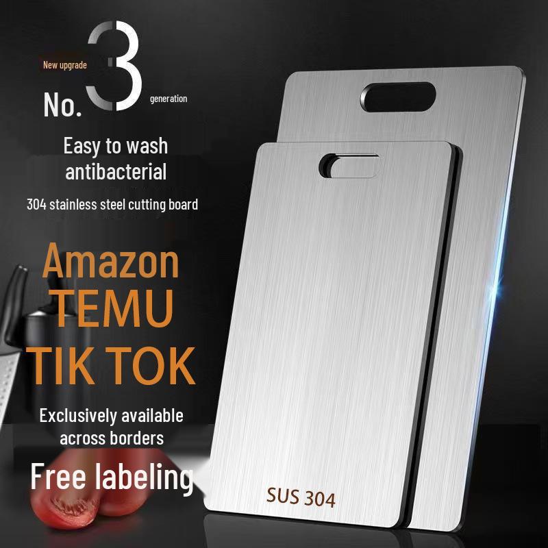 Large Antibacterial Cutting Board - 316 Stainless Steel, Anti-Mold, Thickened for Kitchen Use