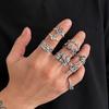 Vintage Halloween Skull Ring for Men Hip Hop Personality Punk Style Ring Set Men's Jewelry