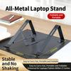 Foldable Computer Risers, Metal Notebook Support with AntiSlip Silicone Pad for Computer Notebook Tablets