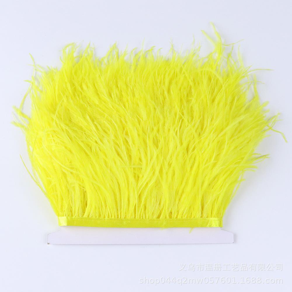 8-10Cm Ostrich Trim Khaki Feather Ribbon Fringe For Sewing High Quality Plumas Crafts Costumes Party Decoration