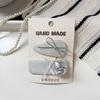 Korean Silver Hairpin: Gentle, Stylish Art BB Clip for Girls - High-Grade Leather Children's Bangs Clip