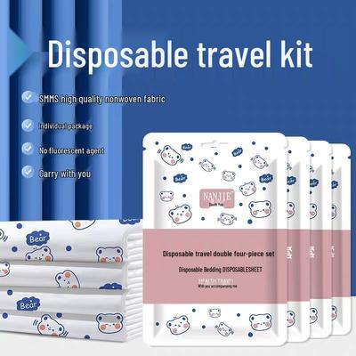 Portable Double Hotel Disposable Bedding Set – Thickened, Anti-Dirty Travel Bed Sheet & Duvet Cover