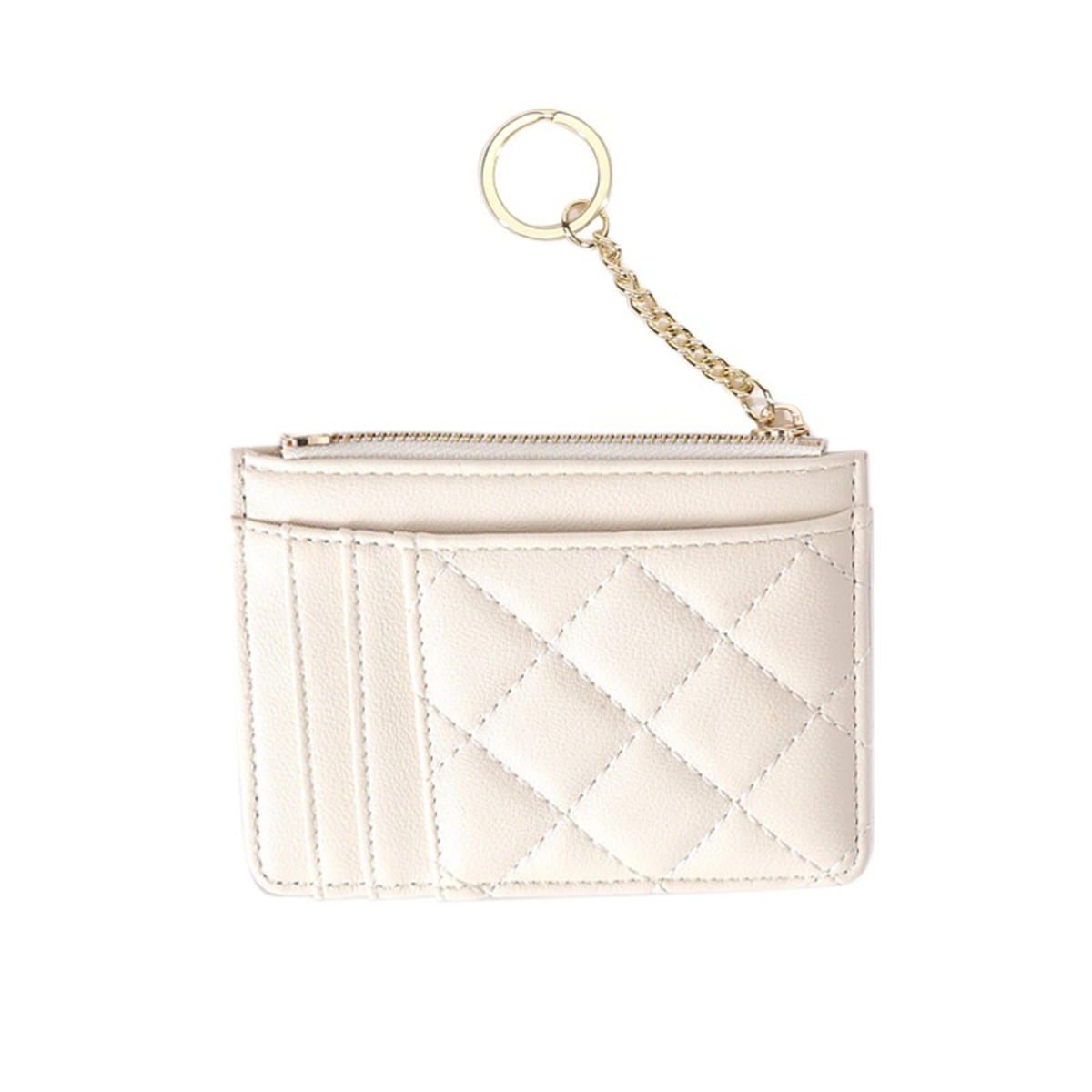 

Модный однотонный ультратонкий короткий кошелек-клипса, простой ромбовидный узор, молния, многослотовый держатель для карт, маленький кошелек для монет из ПУ с брелоком