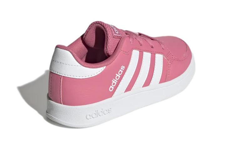 adidas Neo Breaknet Casual Slip Resistant Abrasion Resistant Low Top Kids' Skateboarding Shoes Pink White Kids' GW2893
