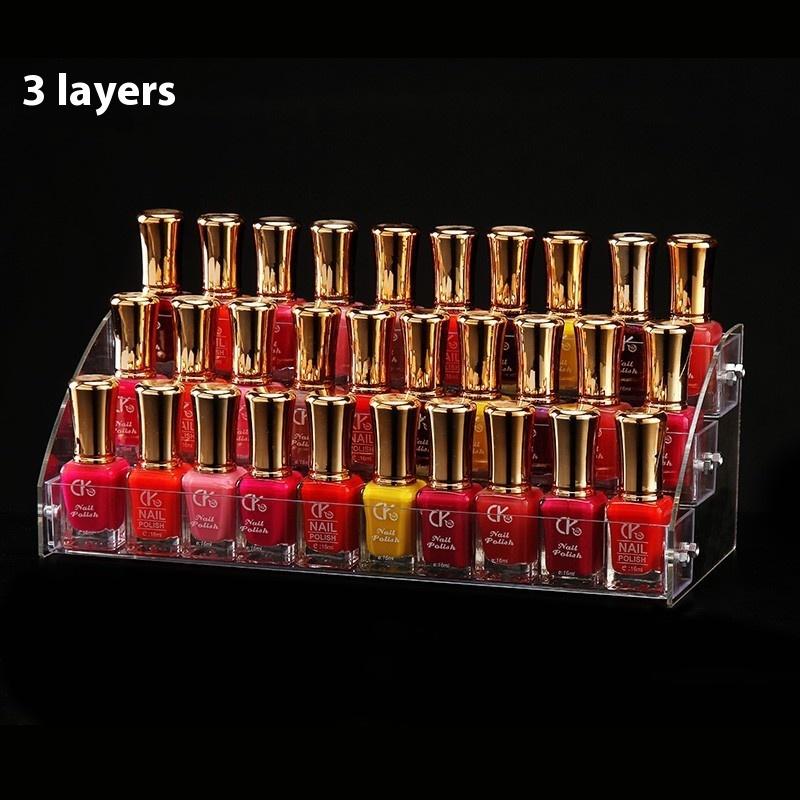 

Прозрачный акриловый ящик для хранения, подставка для демонстрации губной помады, органайзер для косметики для рабочего стола, подставка для лака для ногтей, пластик.