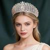 Luxury Crystal Tiaras for Women Vintage Rhinestone Crystal Crown Hair Jewelry Wedding Crown Headdress for Party Birthday Prom