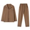 Pure Cotton Pajamas Men'S Spring And Autumn Cotton Long-Sleeved Suit Simple Large Size Can Be Worn Outside Loungewear Men