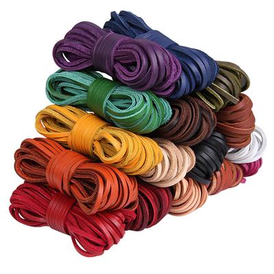 Diy Jewelry Accessories 3Mm Wide 2Mm Thick Square Cowhide Rope Bracelet Necklace Sweater Chain Woven Rope Genuine Leather Leather Rope