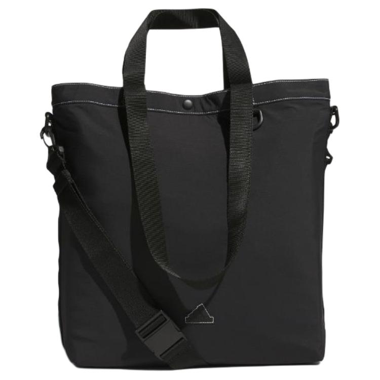 Adidas Adjustable Detachable Shoulder Strap Snap Closure Nylon Tote Bag Shopping Bag Shoulder Crossbody Handbag Unisex Tote Bags Black JF6578 Black