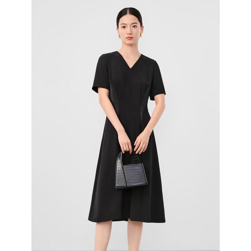 Jiu Zi Anna Karen Elegant V-Neck Midi Dress