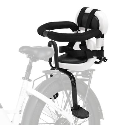 Back Mounted Child Bike Seat Toddler Bike Seat with U-Shaped Guardrail Folding Footrest and Safety