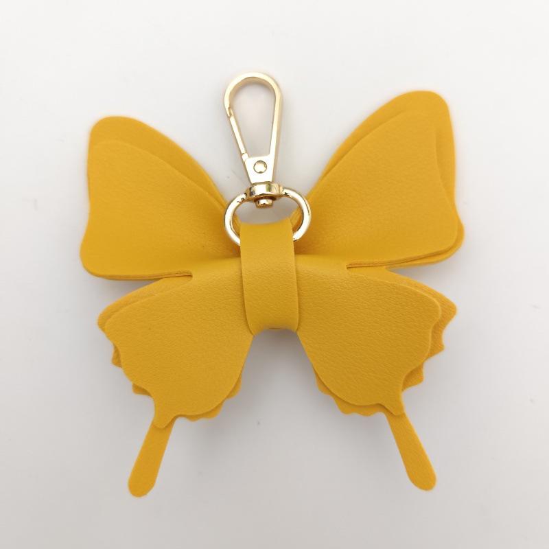 Elegant Butterfly Leather Keychain Pendant for Bags & Cars