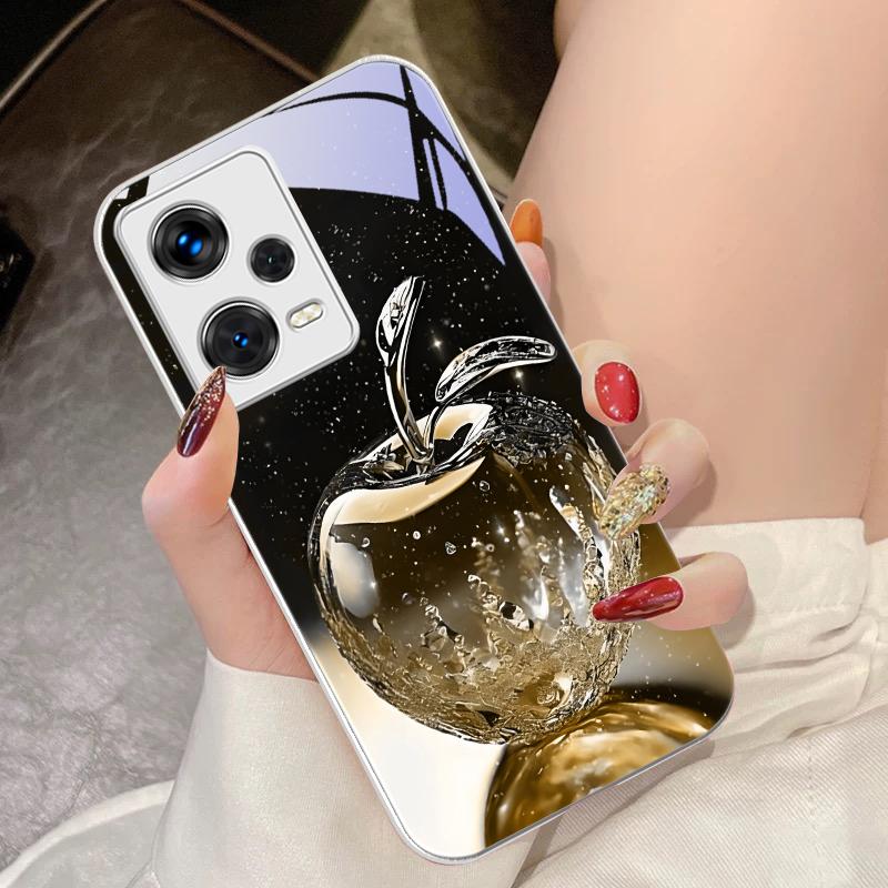 Transparenter Kristall-Apfel für Xiaomi 14 Ultra 13 Lite Redmi Note 13 11 Pro 12 Plus Poco X6 3 Pro F4 6 GT Gehärtete Handyhülle