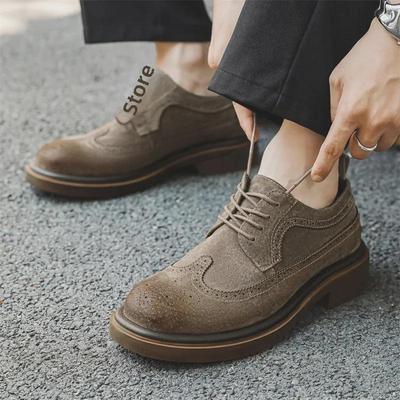 2024 Autumn Men's Handmade Genuine Leather Brogue Shoes - Formal British Style Business Footwear
