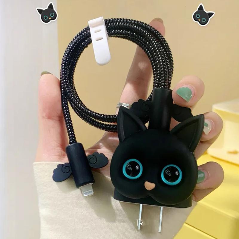 2025 New Charger Cable Protector Cover For IPhone 15 14 13 12 Pro 18W 20W Charger Cat Claw Design Data Cable Winder Protective