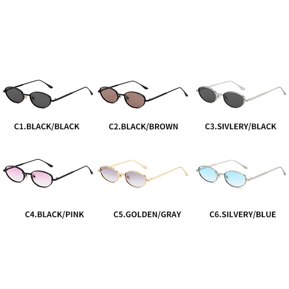Retro Oval Sunglasses for Women Men Protection Small Frame Vintage Sun Glasses for Driving Beach Fashion Streetwear Eyeglasses