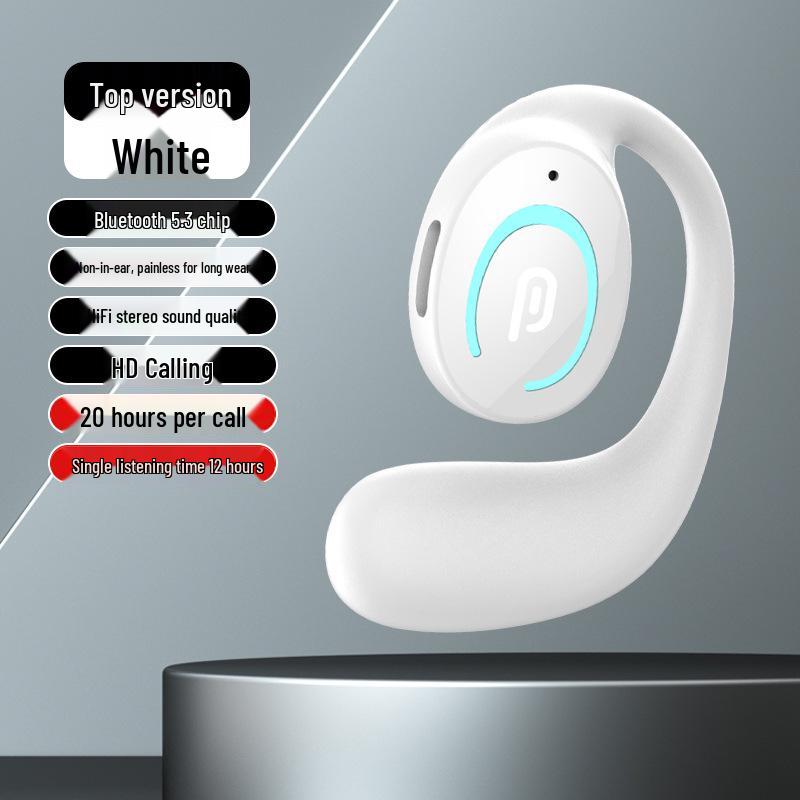 Mini Clip-On Bluetooth 5.3 Sport Earbuds - Single Ear, Noise Cancelling, In-Ear Design