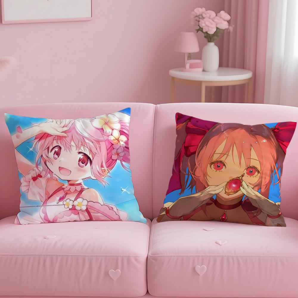 classic anime Puella Magi Madoka Magica Cushion Cover Soft EasyWash Pillow Case Versatile for Couch Bed Travel and Office
